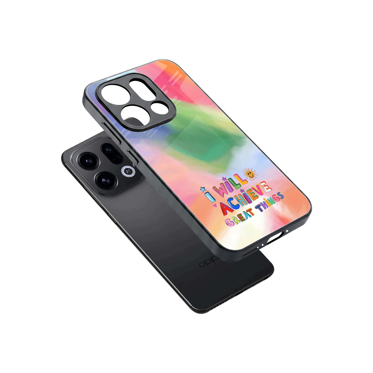 Goal Setter sleek oppo find x9 cover with tempered glass back and TPU edges