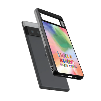 Goal Setter sleek google pixel 6 pro cover with tempered glass back and TPU edges