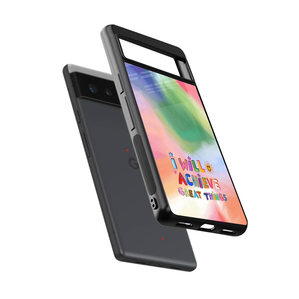 Goal Setter sleek google pixel 6 cover with tempered glass back and TPU edges