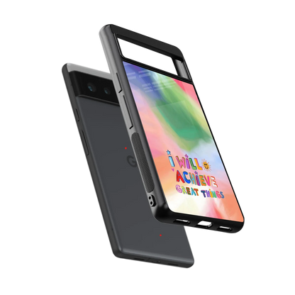 Goal Setter sleek google pixel 6 cover with tempered glass back and TPU edges