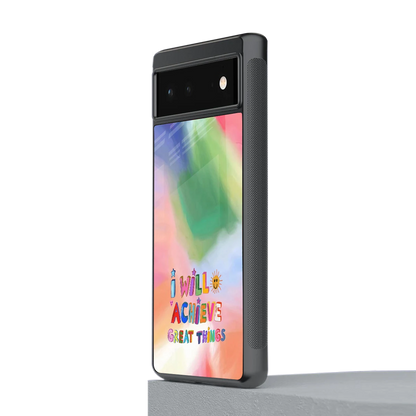 Goal Setter stylish phone case for google pixel 6a | glossy glass and slim fit