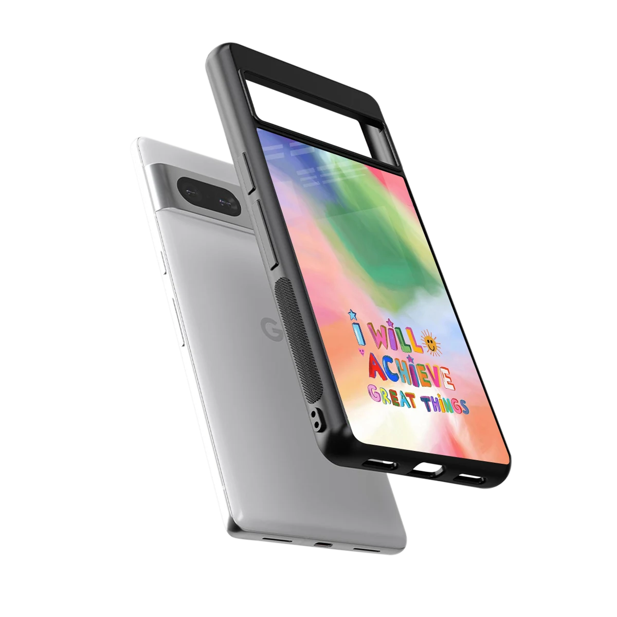 Goal Setter sleek google pixel 7 cover with tempered glass back and TPU edges