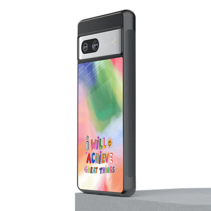 Goal Setter stylish phone case for google pixel 7a | glossy glass and slim fit