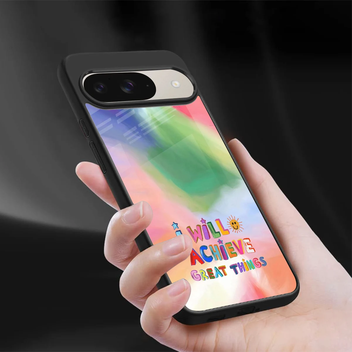 Goal Setter sleek google pixel 9 cover with tempered glass back and TPU edges