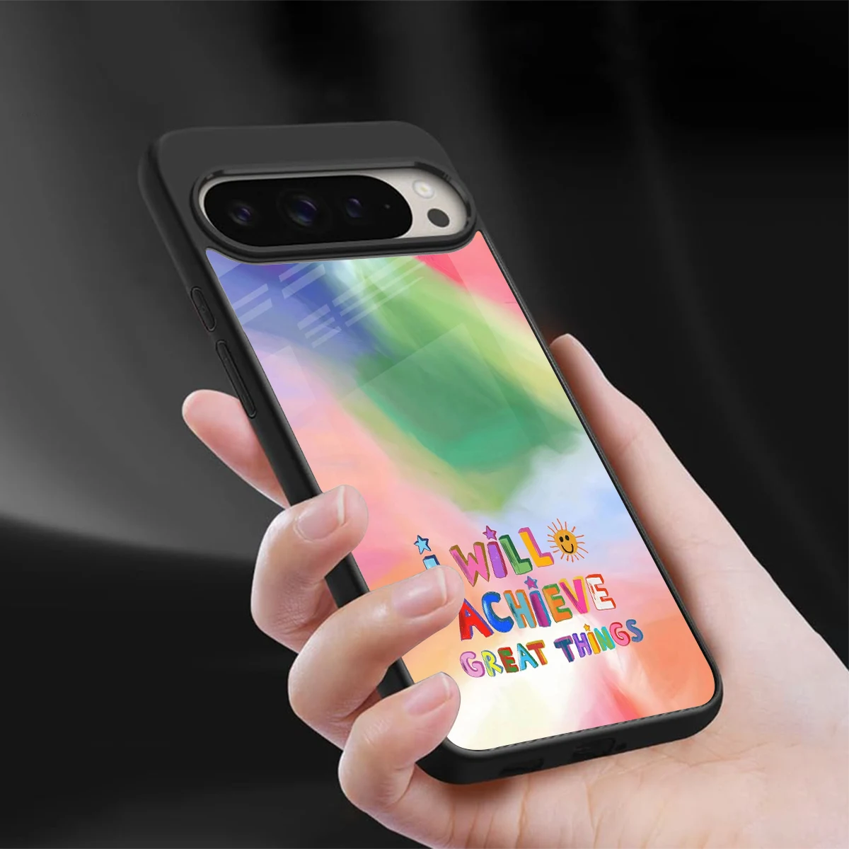 Goal Setter sleek google pixel 9 pro cover with tempered glass back and TPU edges