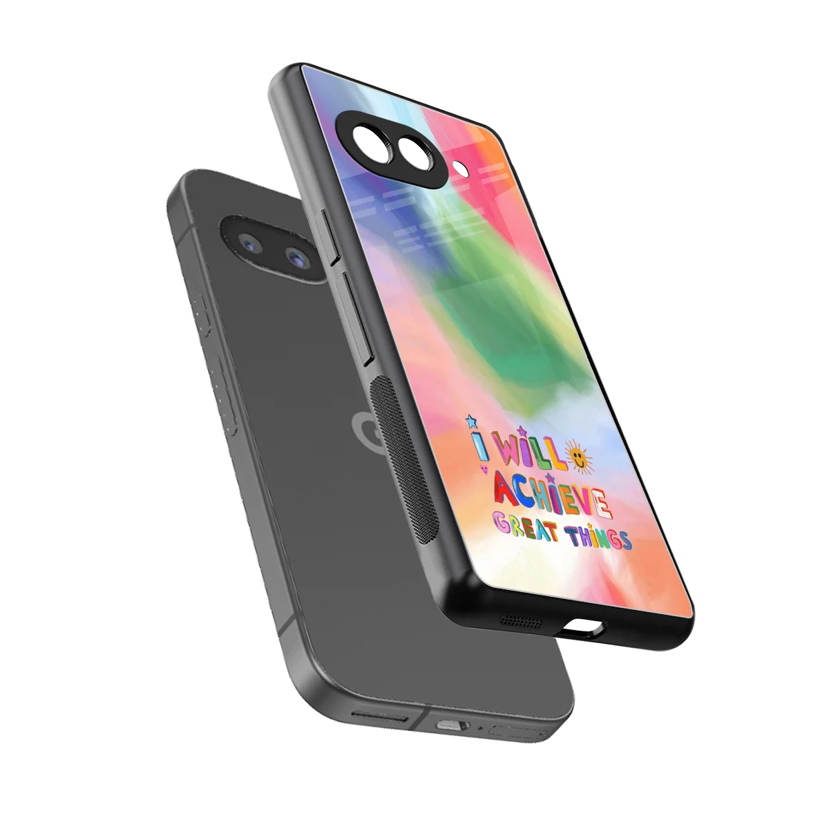 Goal Setter sleek google pixel 10a cover with tempered glass back and TPU edges