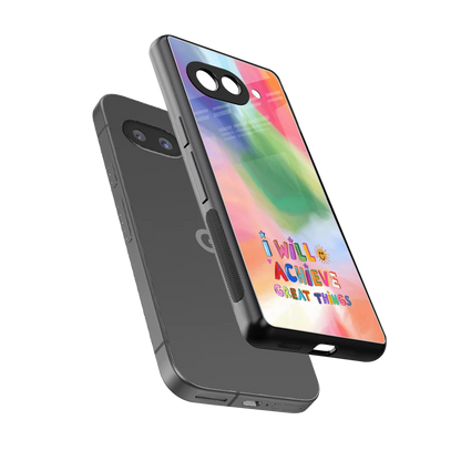 Goal Setter sleek google pixel 10a cover with tempered glass back and TPU edges
