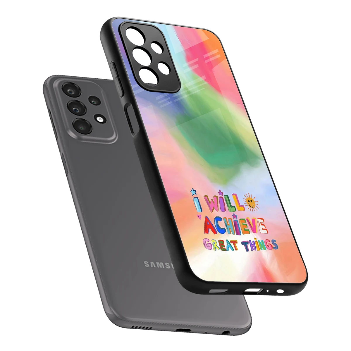Goal Setter sleek samsung galaxy a23 cover with tempered glass back and TPU edges