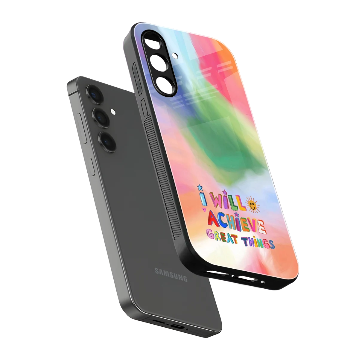 Goal Setter sleek samsung galaxy m35 5g cover with tempered glass back and TPU edges