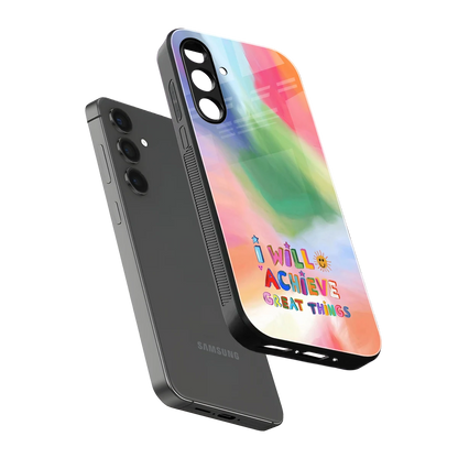 Goal Setter sleek samsung galaxy m35 5g cover with tempered glass back and TPU edges