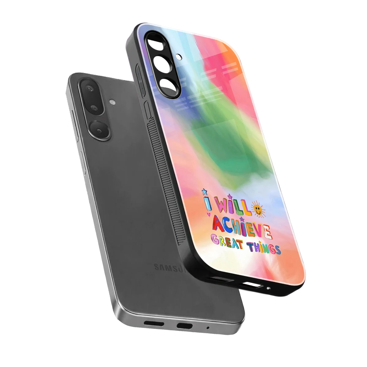 Goal Setter sleek samsung galaxy m36 5g cover with tempered glass back and TPU edges