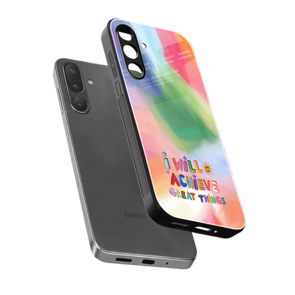Goal Setter sleek samsung galaxy m36 5g cover with tempered glass back and TPU edges