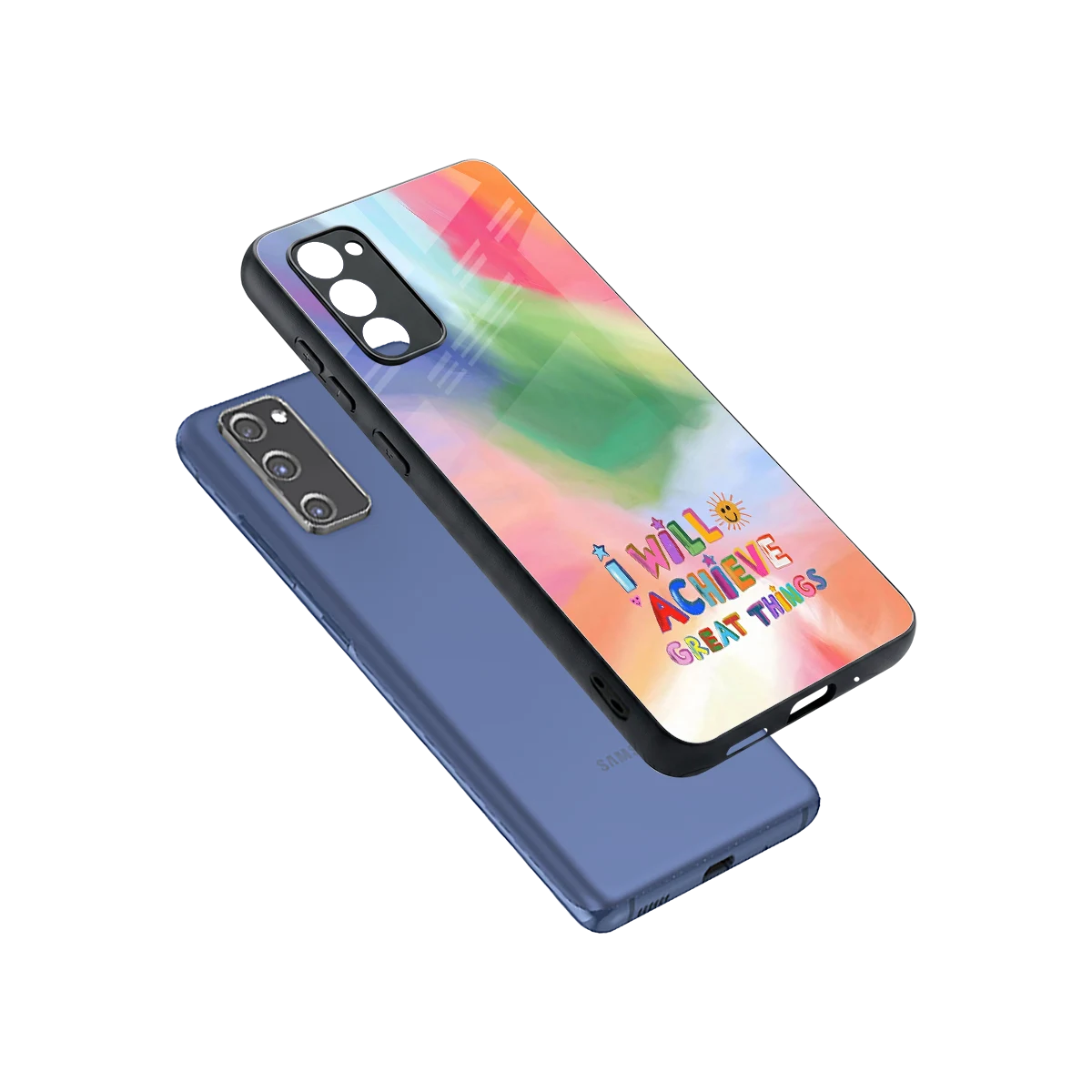 Goal Setter sleek samsung galaxy s20 fe cover with tempered glass back and TPU edges