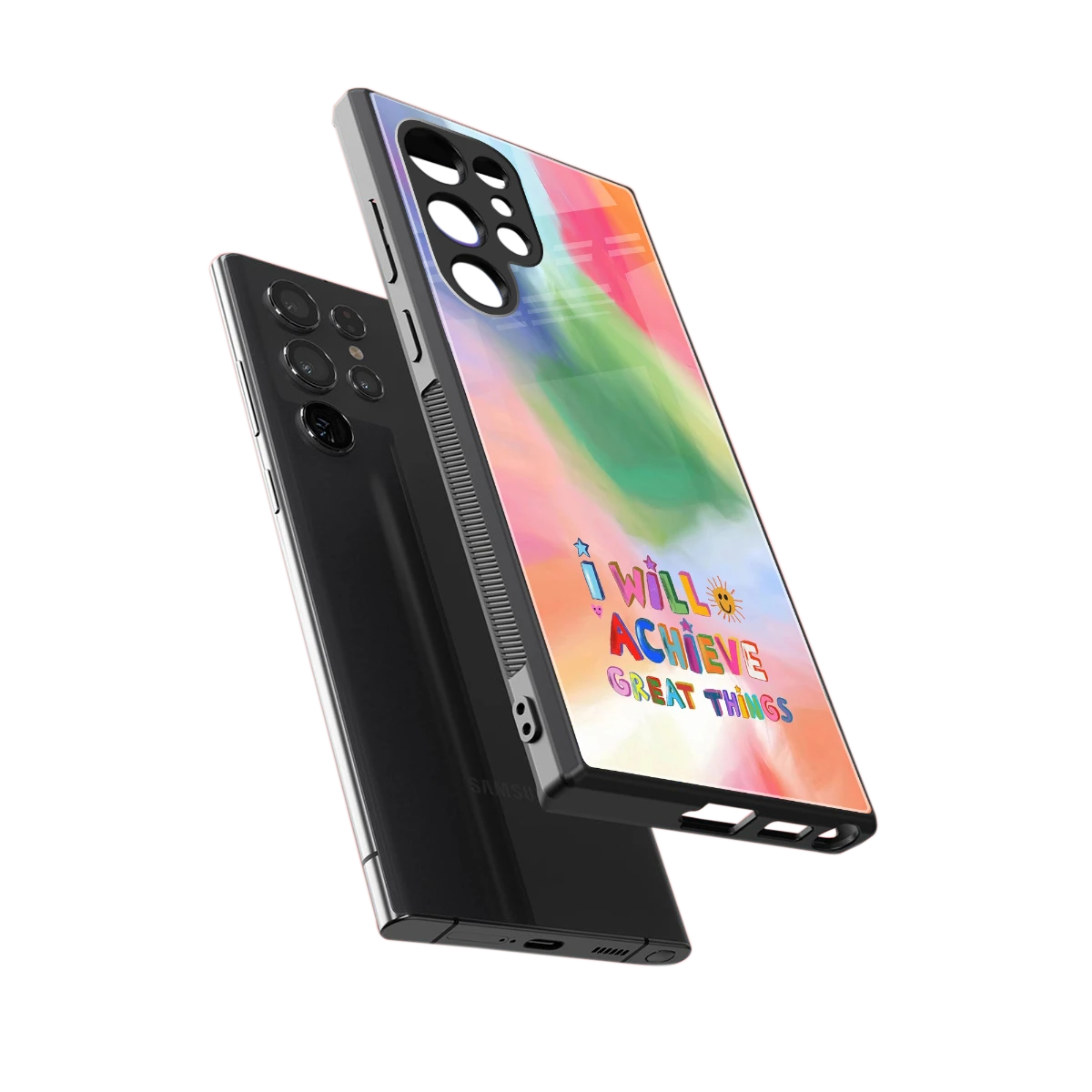 Goal Setter sleek samsung galaxy s23 ultra cover with tempered glass back and TPU edges