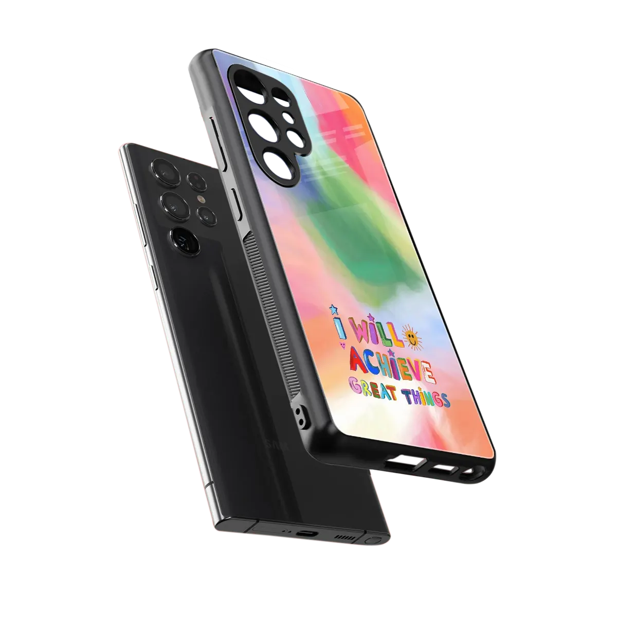 Goal Setter sleek samsung galaxy s25 ultra cover with tempered glass back and TPU edges