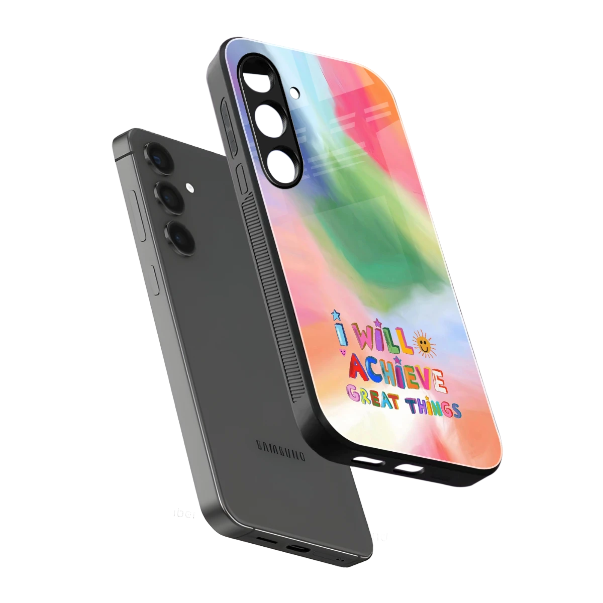 Goal Setter sleek samsung galaxy s25 fe cover with tempered glass back and TPU edges