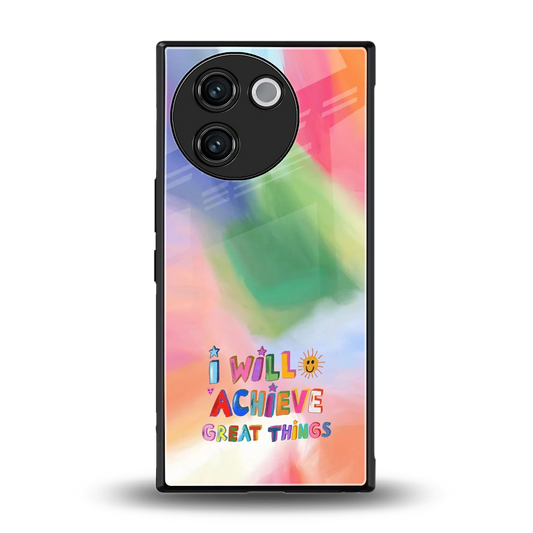Goal Setter back phone cover | glass case for vivo v30e