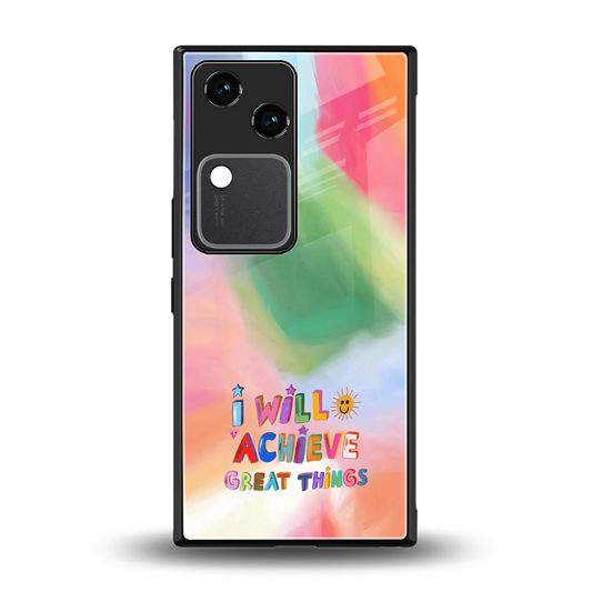 Goal Setter back phone cover | glass case for vivo v30