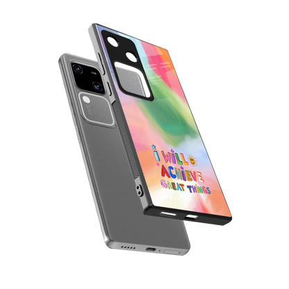 Goal Setter sleek vivo v30 cover with tempered glass back and TPU edges