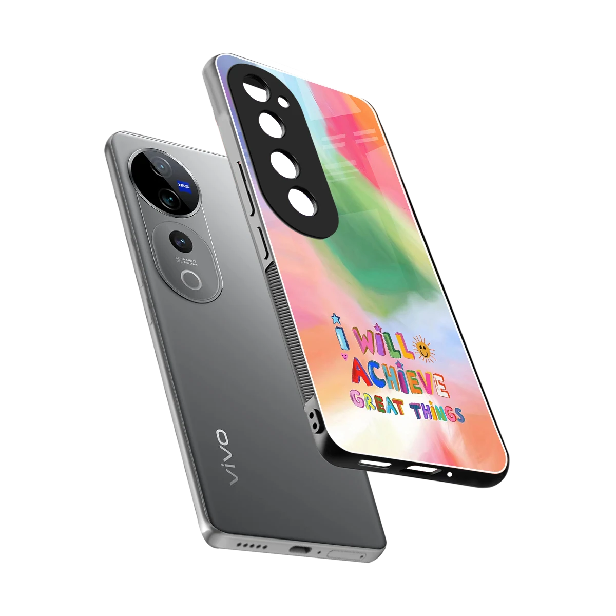 Goal Setter sleek vivo v40 pro cover with tempered glass back and TPU edges
