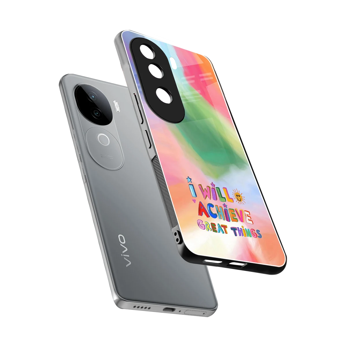 Goal Setter sleek vivo v40e cover with tempered glass back and TPU edges