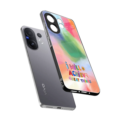 Goal Setter sleek vivo v60 cover with tempered glass back and TPU edges