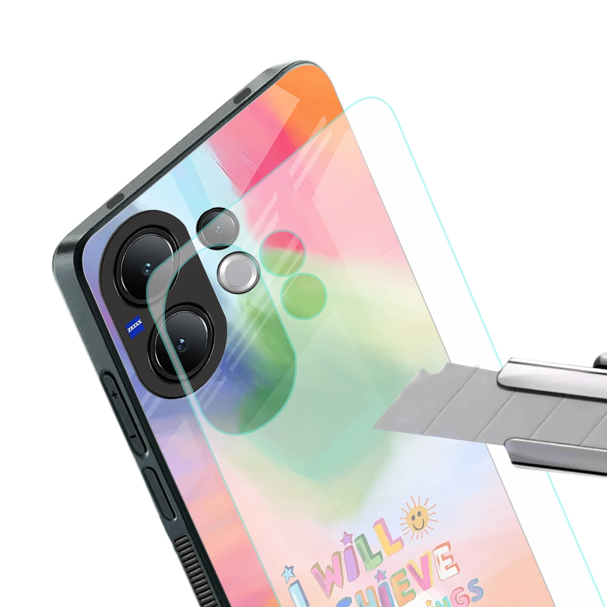 Goal Setter stylish phone case for vivo v60 | glossy glass and slim fit