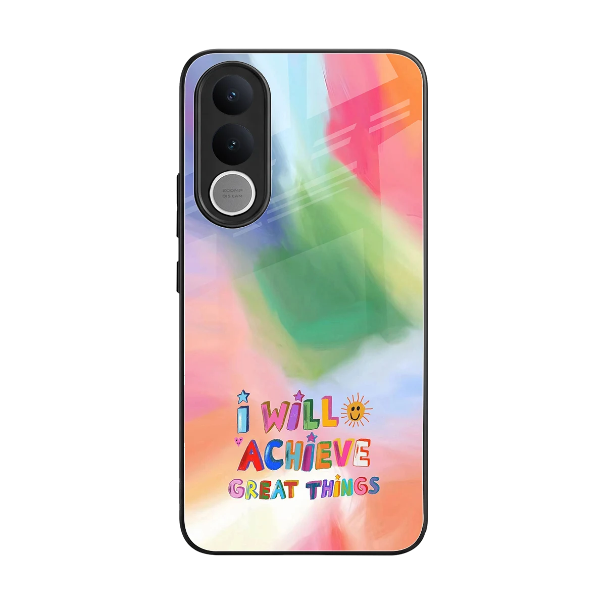 Goal Setter back phone cover | glass case for vivo v70 fe