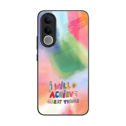Goal Setter back phone cover | glass case for vivo v70 fe