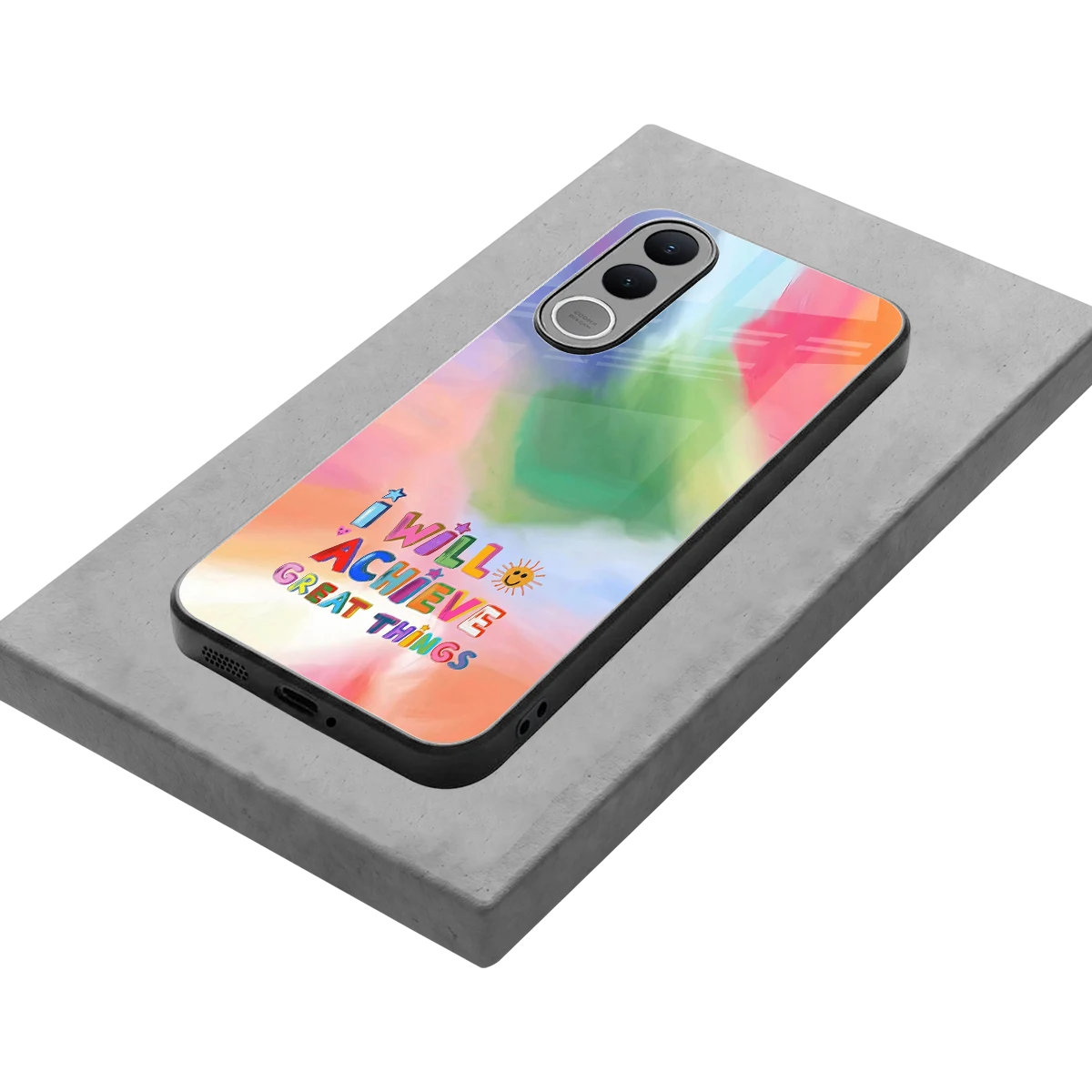 Goal Setter stylish phone case for vivo v70 fe | glossy glass and slim fit