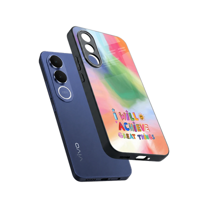 Goal Setter sleek vivo v70 fe cover with tempered glass back and TPU edges