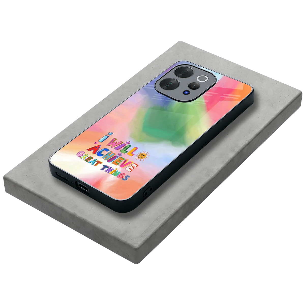 Goal Setter stylish phone case for vivo v70 | glossy glass and slim fit
