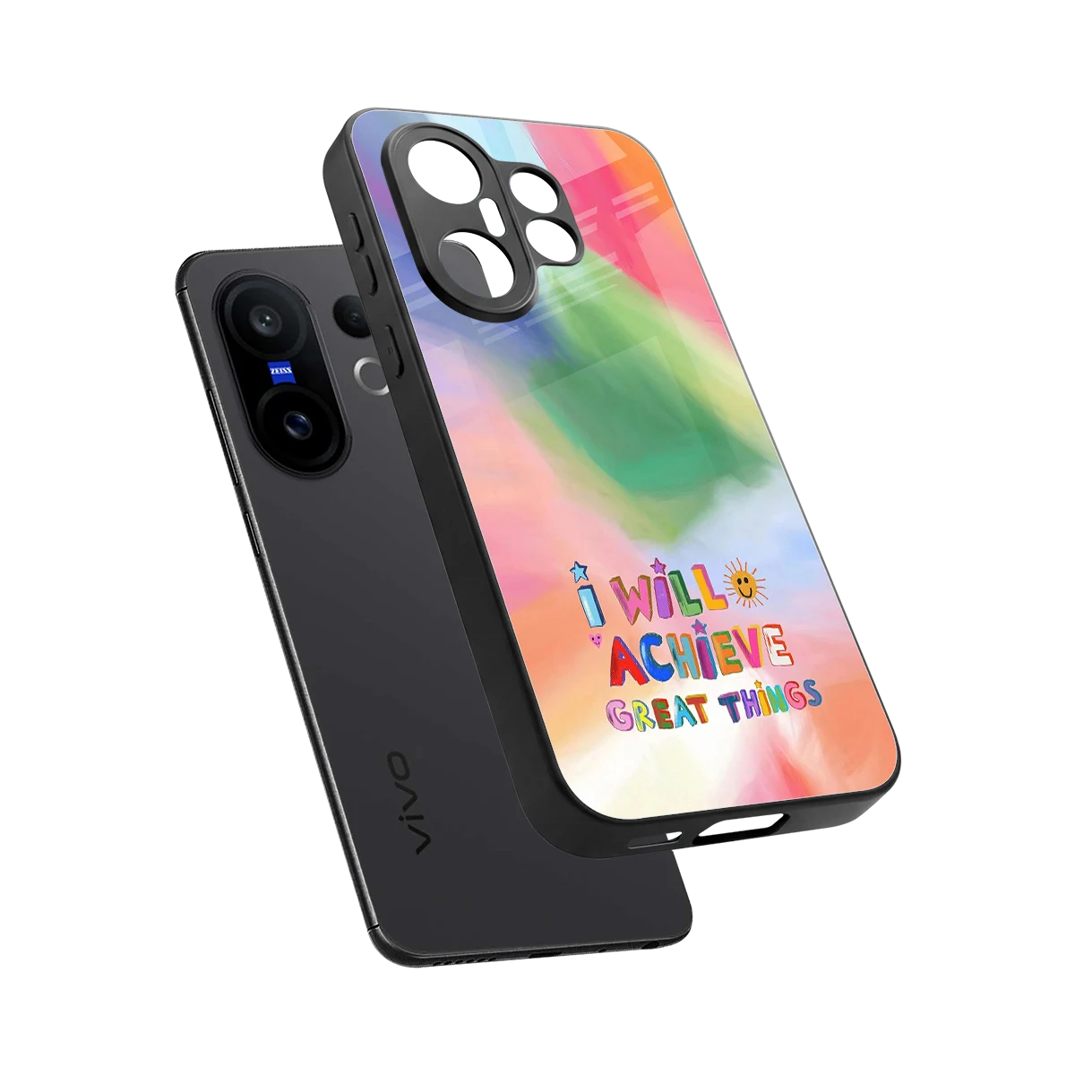 Goal Setter sleek vivo x200 fe cover with tempered glass back and TPU edges
