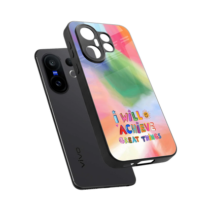 Goal Setter sleek vivo x200 fe cover with tempered glass back and TPU edges