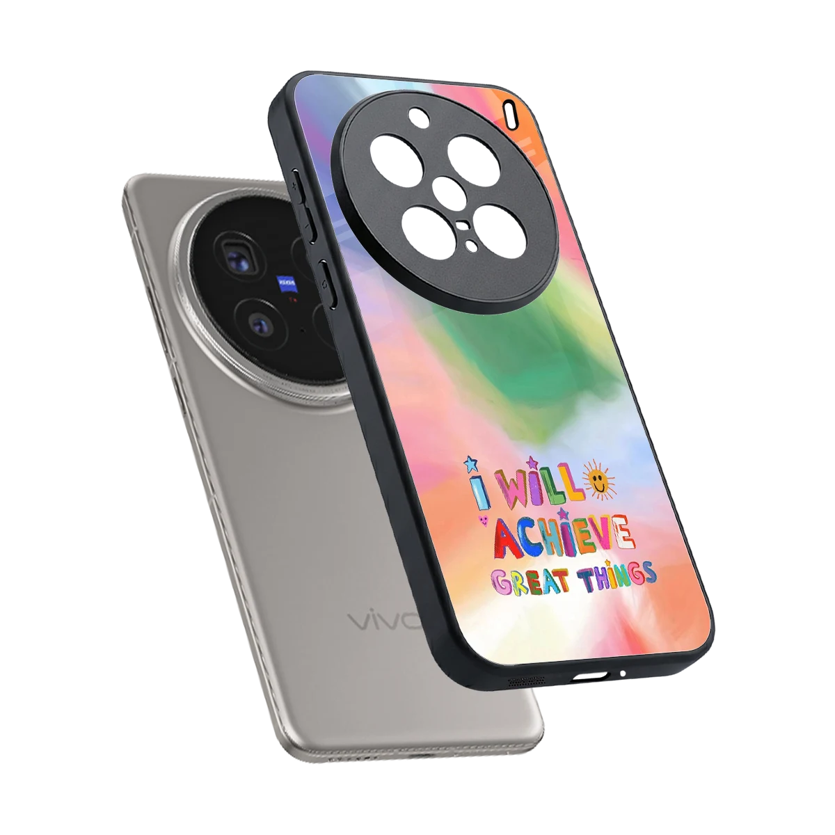 Goal Setter sleek vivo x200 pro cover with tempered glass back and TPU edges