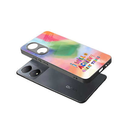 Goal Setter sleek Vivo-y100 cover with tempered glass back and TPU edges