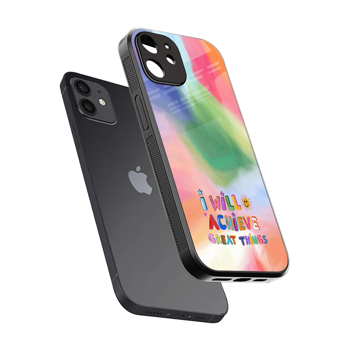 Goal Setter sleek iphone 12 cover with tempered glass back and TPU edges