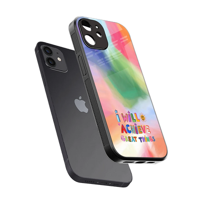 Goal Setter sleek iphone 12 cover with tempered glass back and TPU edges