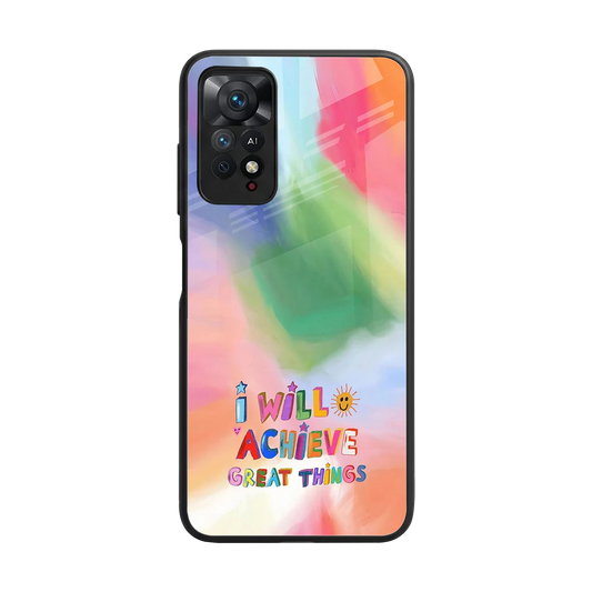 Goal Setter back phone cover | glass case for redmi note 11 pro