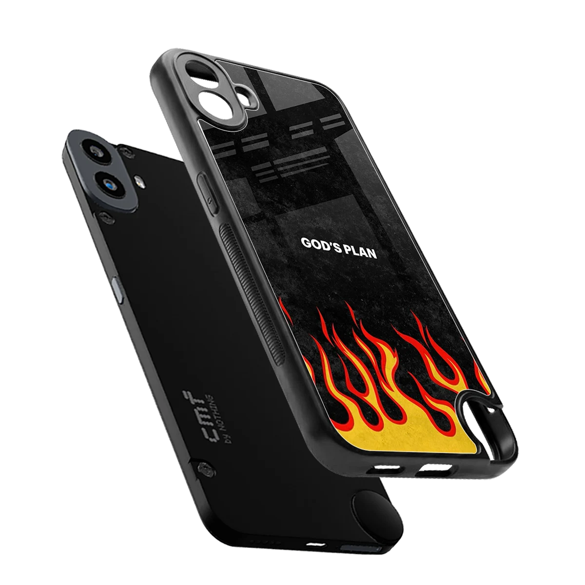 Gods Plan sleek cmf nothing phone 1 cover with tempered glass back and TPU edges