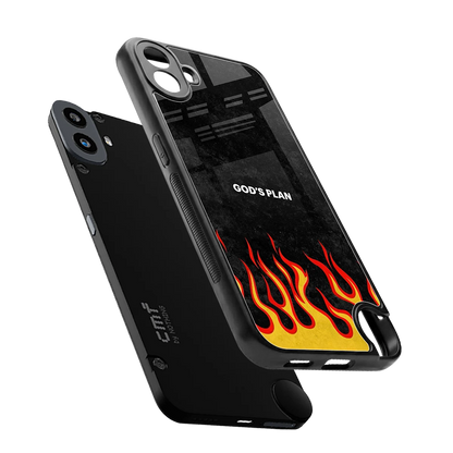 Gods Plan sleek cmf nothing phone 1 cover with tempered glass back and TPU edges