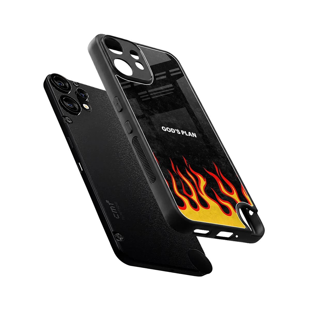 Gods Plan sleek cmf nothing phone 2 pro cover with tempered glass back and TPU edges
