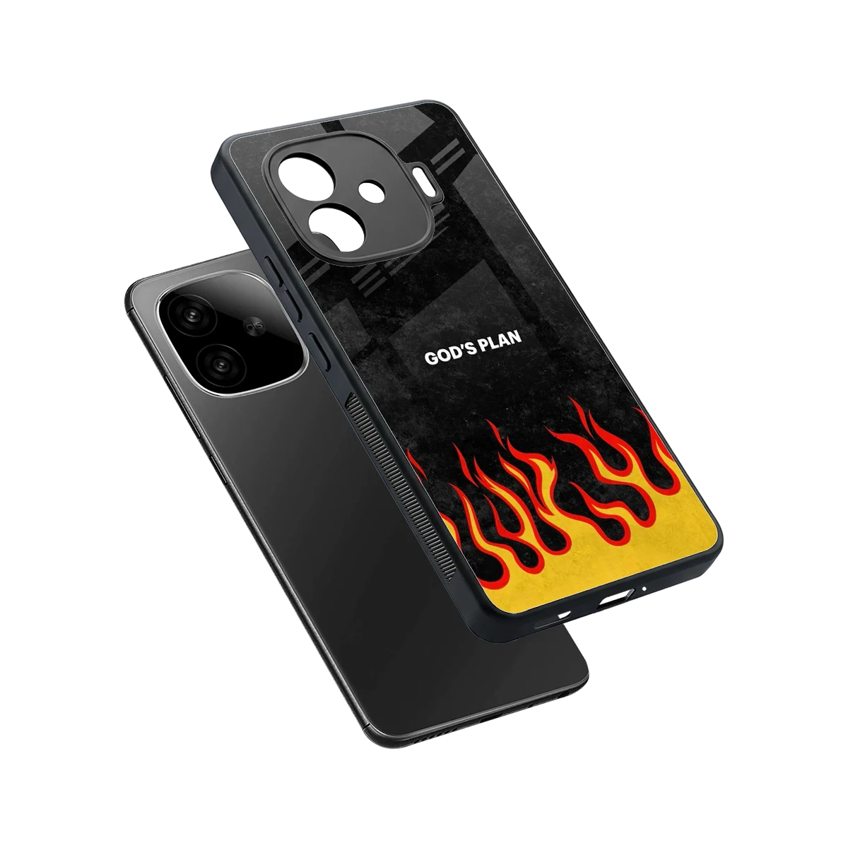 Gods Plan sleek iqoo neo 10r 5g cover with tempered glass back and TPU edges