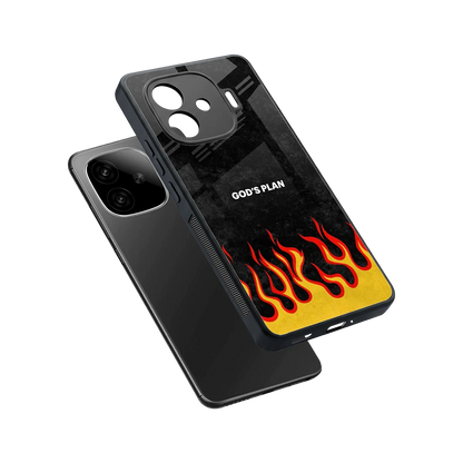 Gods Plan sleek iqoo neo 10r 5g cover with tempered glass back and TPU edges