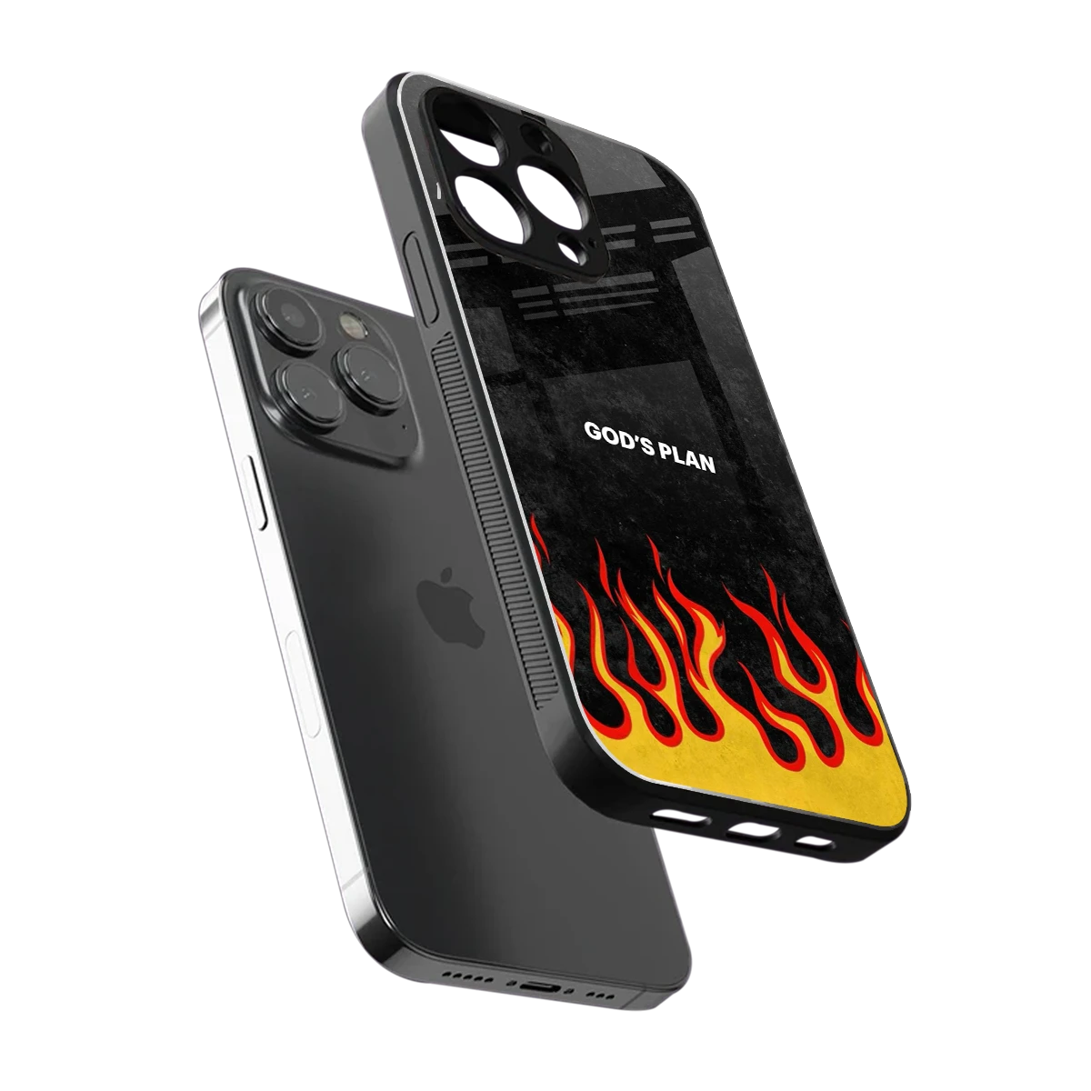 Gods Plan sleek iphone 13 pro max cover with tempered glass back and TPU edges