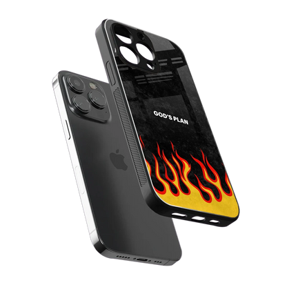 Gods Plan sleek iphone 13 pro max cover with tempered glass back and TPU edges