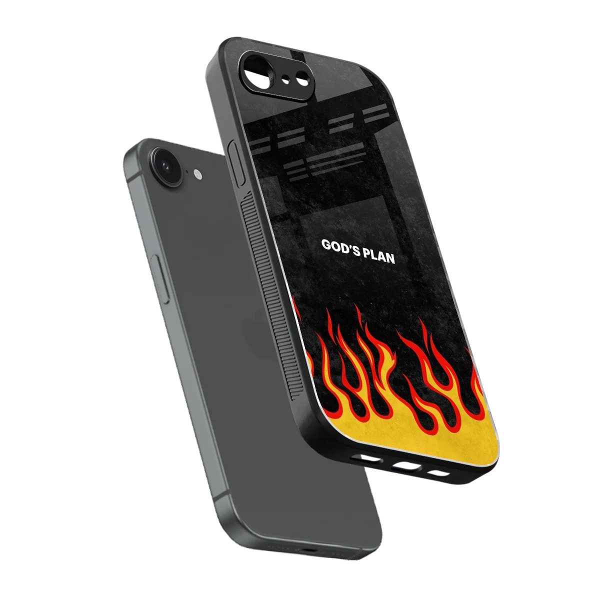 Gods Plan sleek iphone 16e cover with tempered glass back and TPU edges