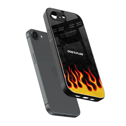 Gods Plan sleek iphone 16e cover with tempered glass back and TPU edges