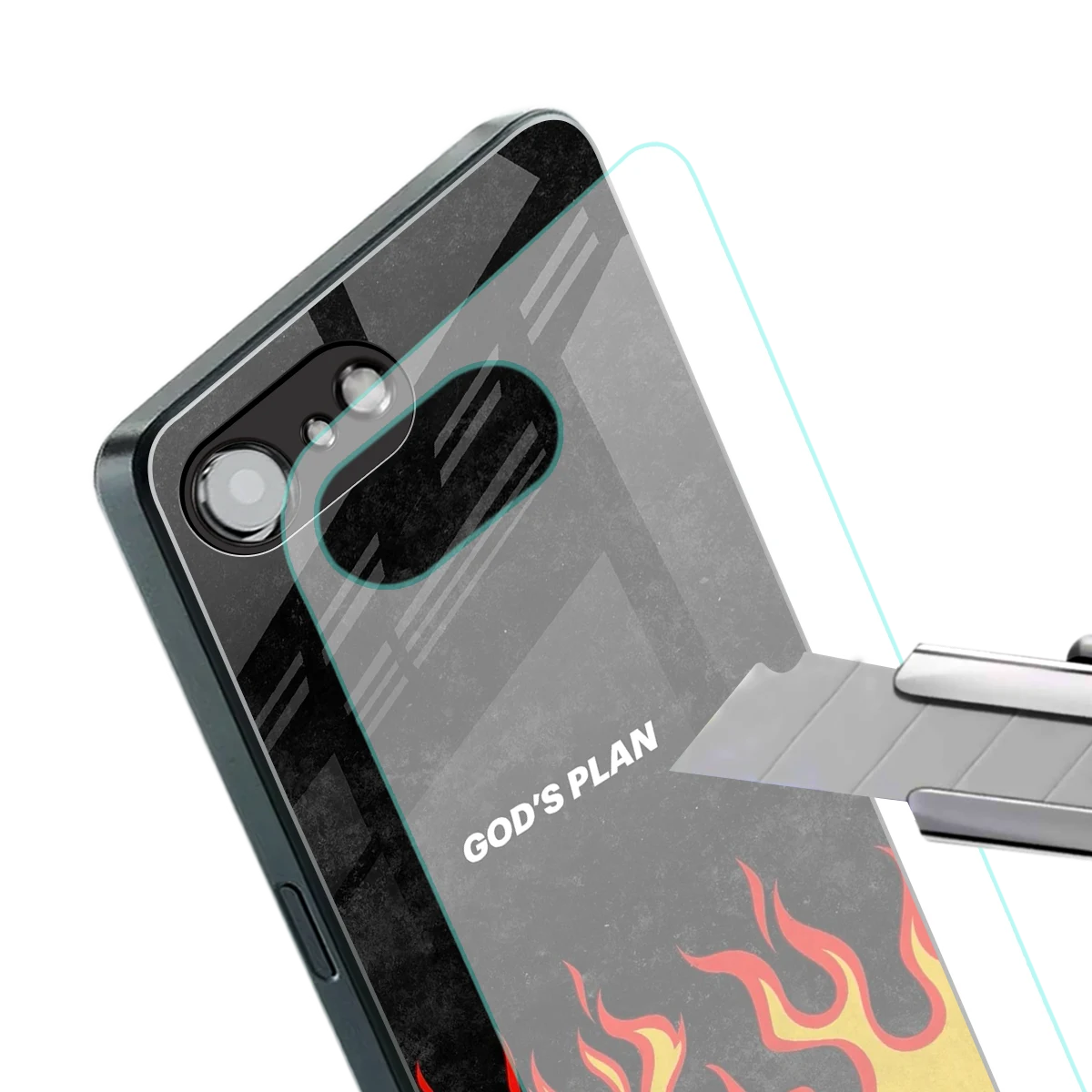 Gods Plan stylish phone case for iphone 16e | glossy glass and slim fit