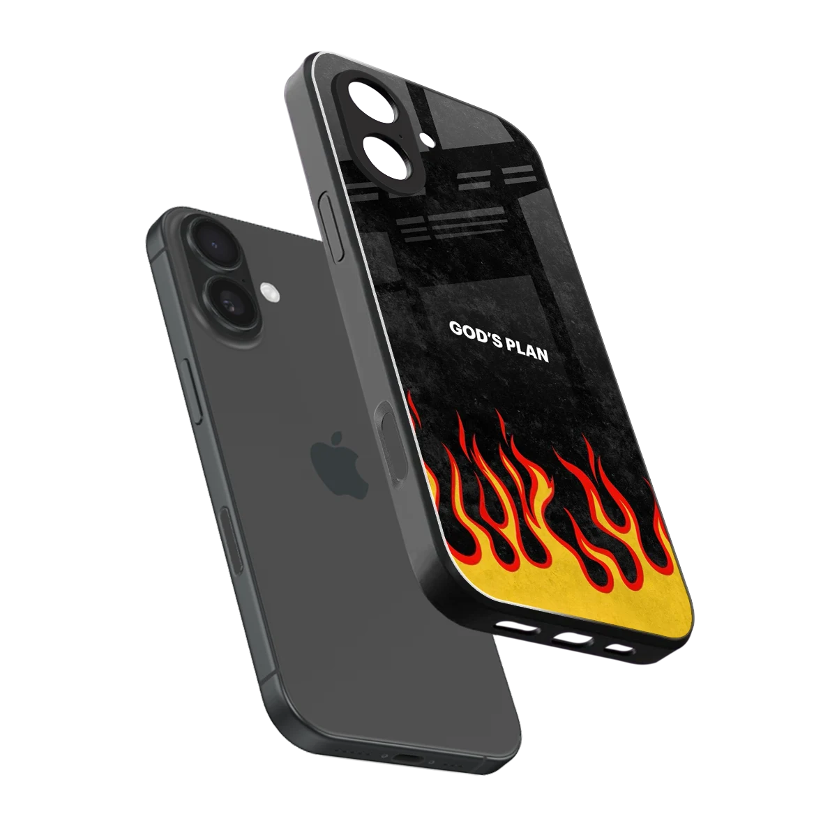 Gods Plan sleek iphone 17 cover with tempered glass back and TPU edges